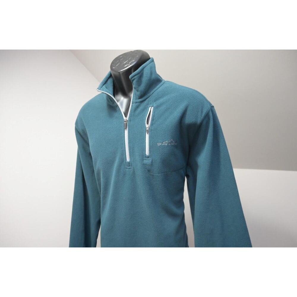 Eddie Bauer Camp Sweater 1/4 Zip Fleece Pullover Dark Teal Mens Size Large - Picture 3 of 9